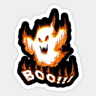 boo ghost in fire Sticker